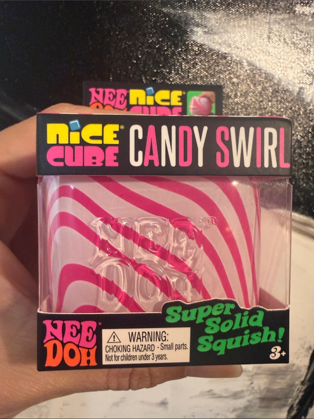 Nice Cube Candy Swirl Squishy Toy - Pink